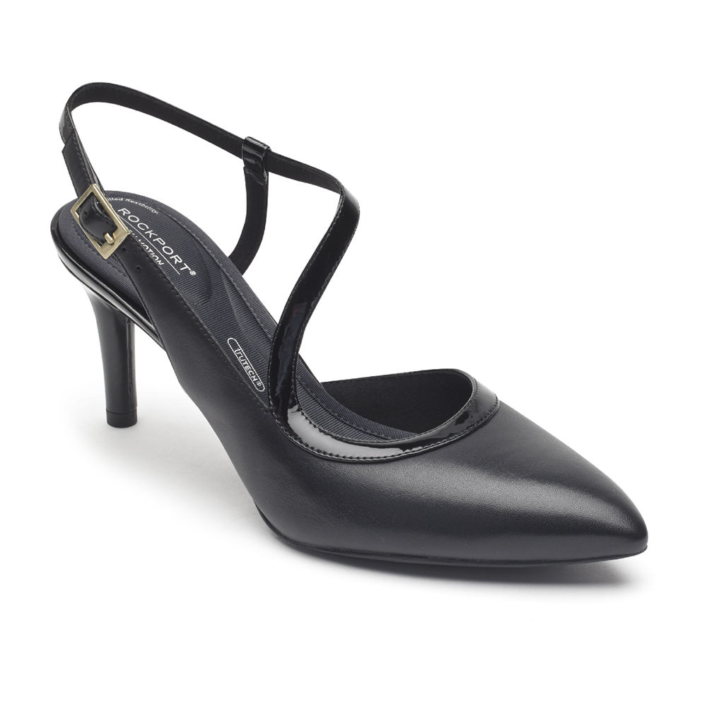 Rockport Pumps For Womens Black - Total Motion Slingback - EU3105682